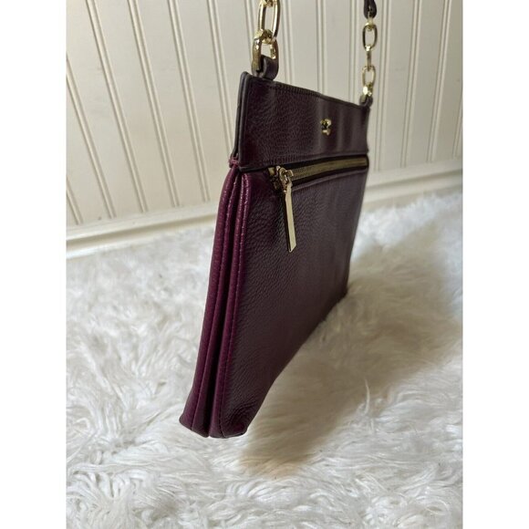 G.I.L.I. flat  Zip Crossbody  PLUM DARK PURPLE - Picture 3 of 12